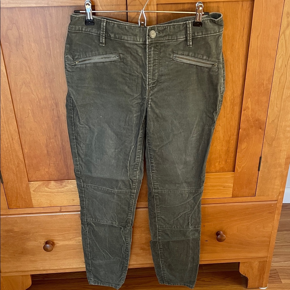 Women’s LOFT Olive Green Slim Moto Cords